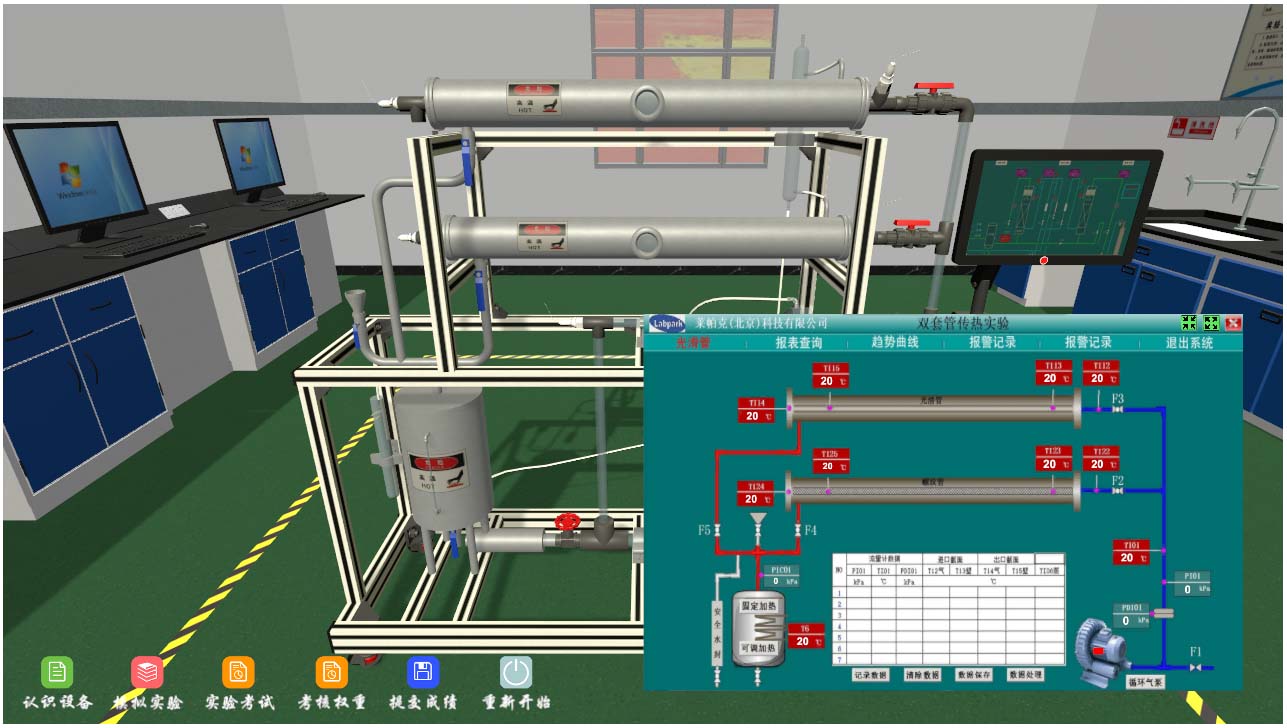 雙套管傳熱虛擬仿真實(shí)訓(xùn)實(shí)驗(yàn)裝置
